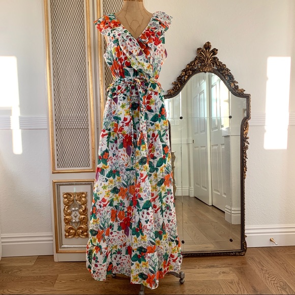 j crew ruffle maxi dress